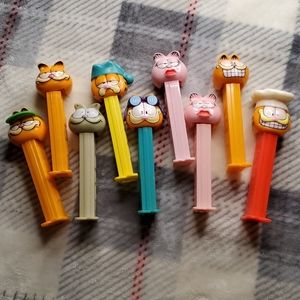 Set of 9 Garfield and Friends Pez Dispensers